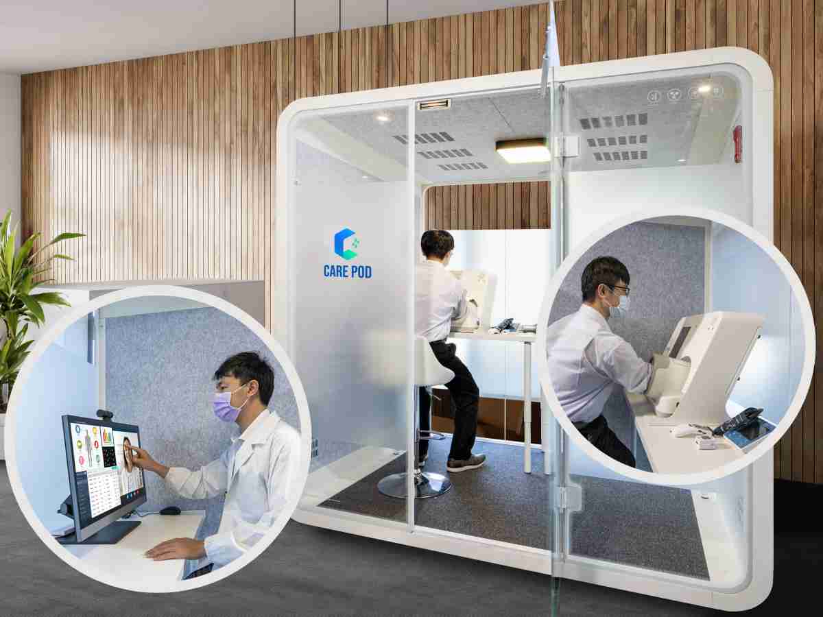 达擎于医疗科技展中展出＂远距诊疗舱＂，，以因应医疗数字化及社会高龄化趋势下、、复诊及慢性病患等族群对于远距看诊需求逐渐升高所推出的创新整合方案。。。。多功能合一、、、高隐私性的远距诊疗舱可根据病患端与医师端的不同需求，，，提供弹性化及客制化功能，，节省医生和病患的精力及时间